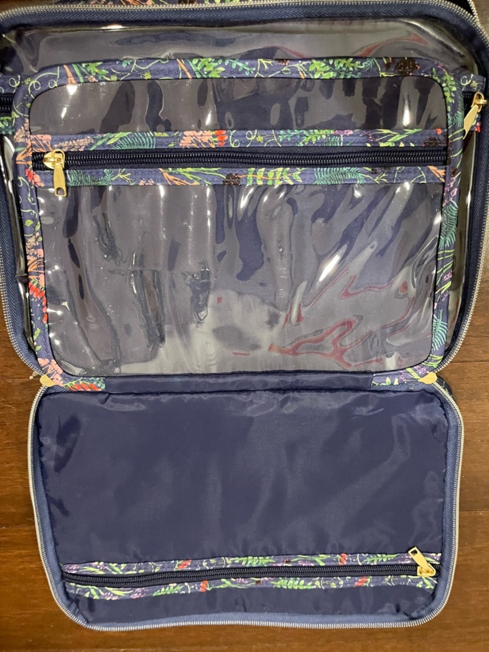sonia kashuk blue travel makeup and toiletries bag floral nwt - Picture 6 of 8
